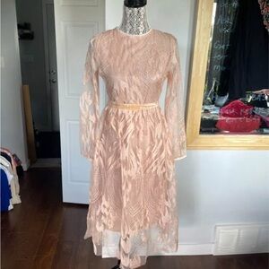 NWT Large Sheer Overlay Sequin Midi Dress.